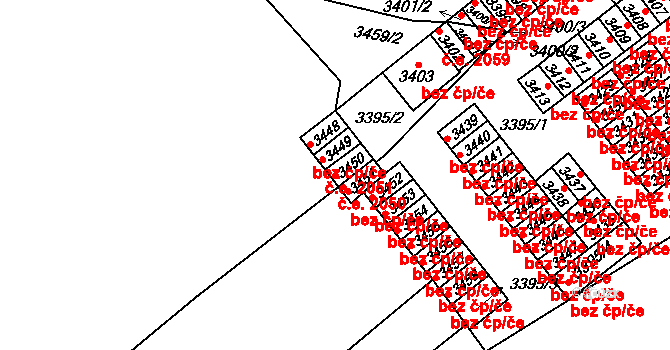 Kladno 2050 na parcele st. 3450 v KÚ Kladno, Katastrální mapa