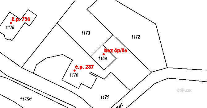 Vřesina 44863578 na parcele st. 1169 v KÚ Vřesina u Bílovce, Katastrální mapa