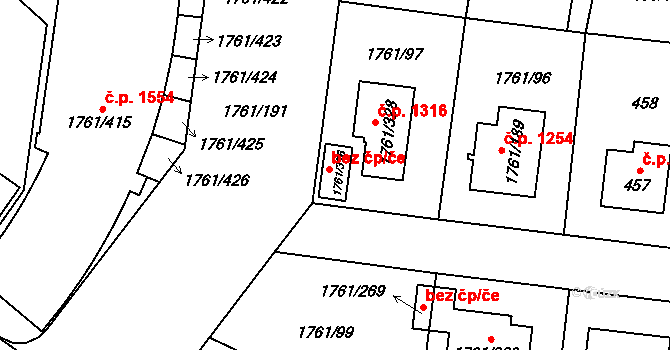 Praha 46130578 na parcele st. 1761/376 v KÚ Hostivař, Katastrální mapa