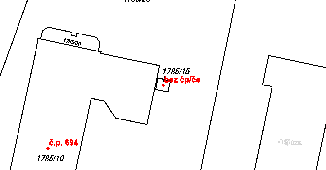 České Budějovice 50046578 na parcele st. 1785/15 v KÚ České Budějovice 4, Katastrální mapa