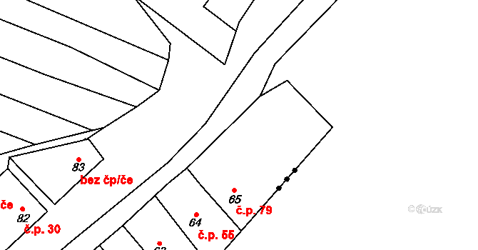 Velká Roudka 79, Velké Opatovice na parcele st. 65 v KÚ Velká Roudka, Katastrální mapa