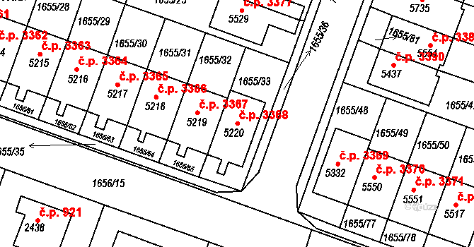 Havlíčkův Brod 3368 na parcele st. 5220 v KÚ Havlíčkův Brod, Katastrální mapa