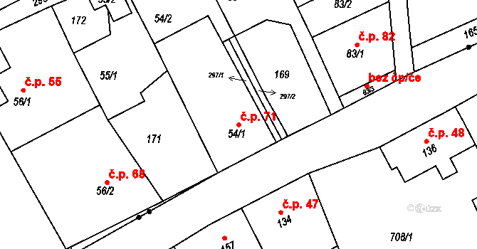Vysoká Pec 71, Bohutín na parcele st. 54/1 v KÚ Vysoká Pec u Bohutína, Katastrální mapa