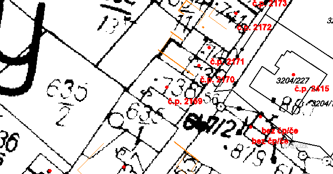 Podlusky 2169, Roudnice nad Labem na parcele st. 738 v KÚ Podlusky, Katastrální mapa