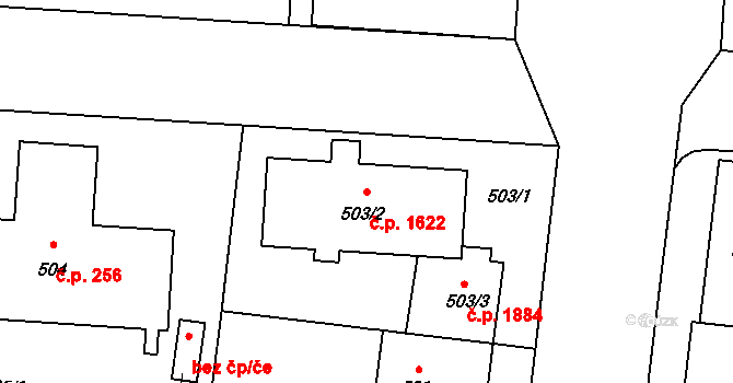 České Budějovice 7 1622, České Budějovice na parcele st. 503/2 v KÚ České Budějovice 7, Katastrální mapa