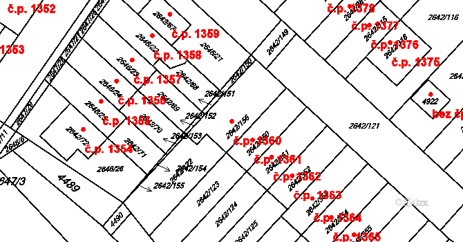 Kuřim 1360 na parcele st. 2642/156 v KÚ Kuřim, Katastrální mapa