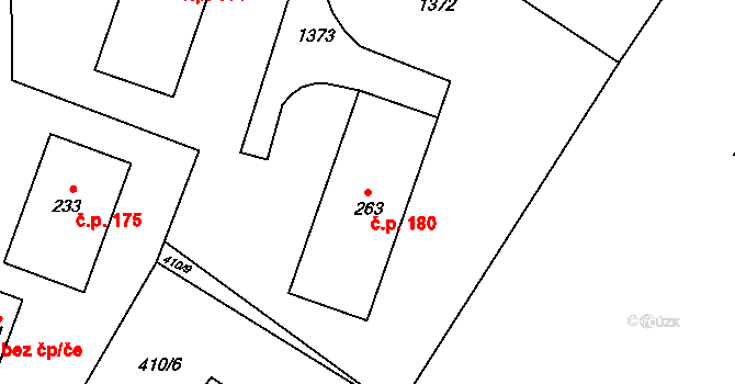 Dětřichov nad Bystřicí 180 na parcele st. 263 v KÚ Dětřichov nad Bystřicí, Katastrální mapa