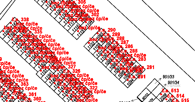 Pacov 39265579 na parcele st. 1101 v KÚ Pacov, Katastrální mapa