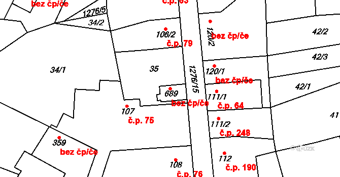 Kopidlno 39809579 na parcele st. 689 v KÚ Kopidlno, Katastrální mapa