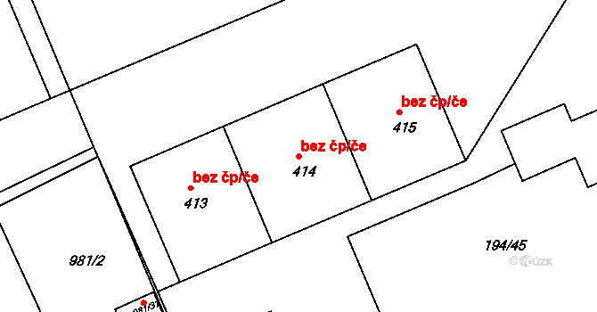 Černčice 40022579 na parcele st. 414 v KÚ Černčice u Loun, Katastrální mapa