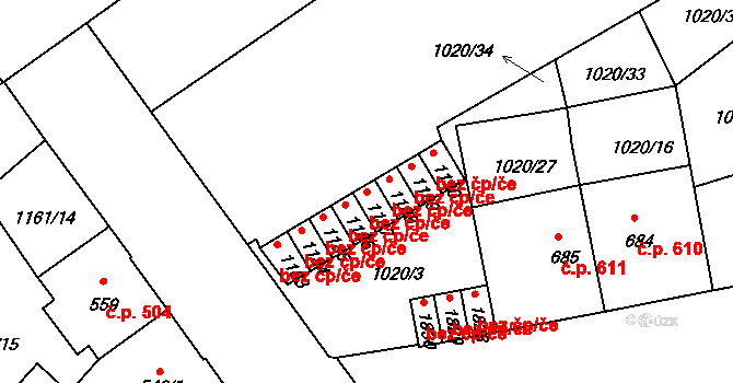 Blatná 42568579 na parcele st. 1187 v KÚ Blatná, Katastrální mapa