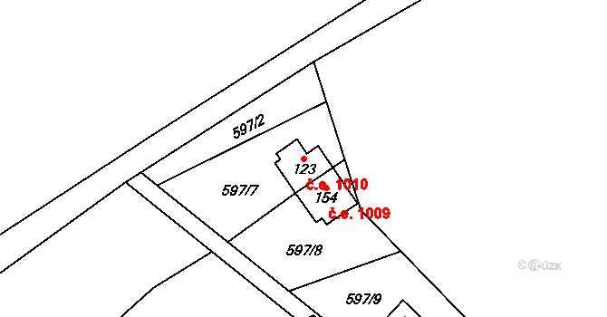 Čavisov 1010 na parcele st. 123 v KÚ Čavisov, Katastrální mapa