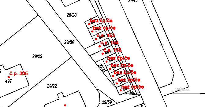 Nedvědice 155 na parcele st. 484 v KÚ Nedvědice pod Pernštejnem, Katastrální mapa