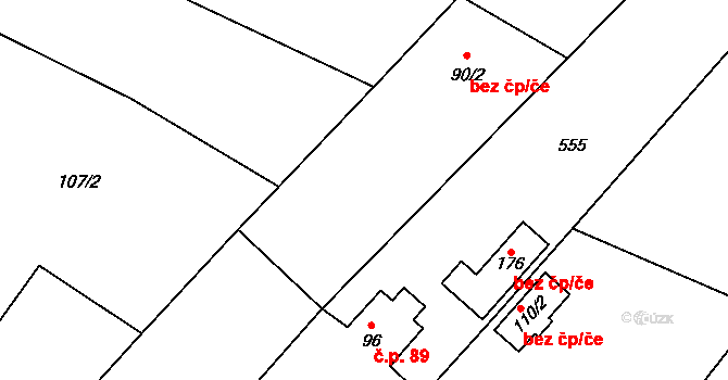 Hořesedly 44414579 na parcele st. 90/2 v KÚ Hořesedly, Katastrální mapa