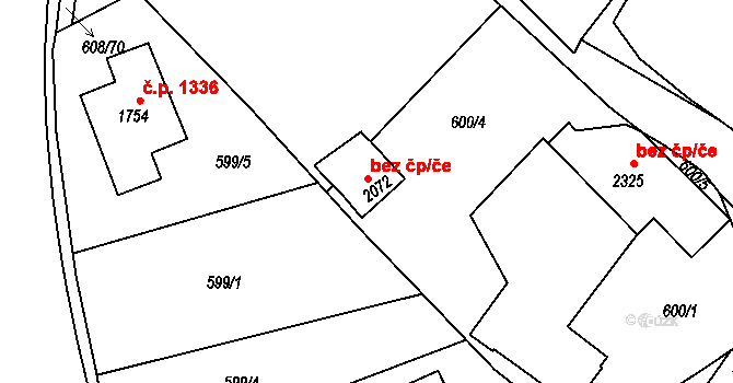 Český Brod 48071579 na parcele st. 2072 v KÚ Český Brod, Katastrální mapa