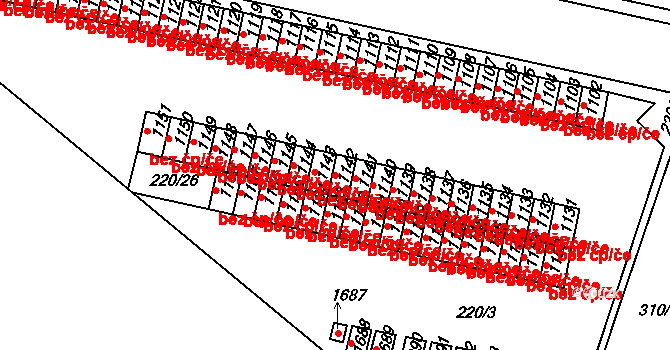 Neratovice 49344579 na parcele st. 1142 v KÚ Neratovice, Katastrální mapa
