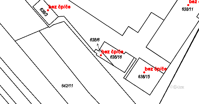 Bučovice 50095579 na parcele st. 638/6 v KÚ Bučovice, Katastrální mapa