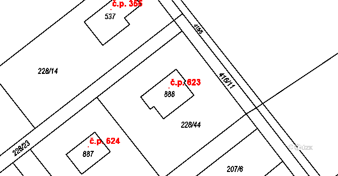 Horní Datyně 623, Vratimov na parcele st. 888 v KÚ Horní Datyně, Katastrální mapa