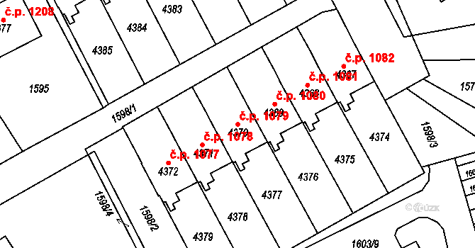 Žamberk 1079 na parcele st. 4370 v KÚ Žamberk, Katastrální mapa