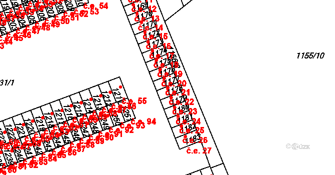 Štětí 22 na parcele st. 1178 v KÚ Štětí I, Katastrální mapa