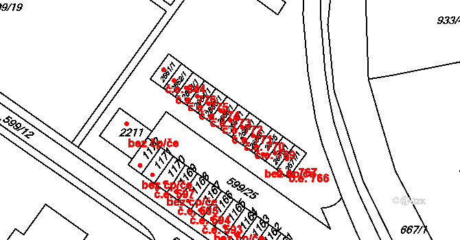 Uherské Hradiště 771 na parcele st. 2667/1 v KÚ Uherské Hradiště, Katastrální mapa