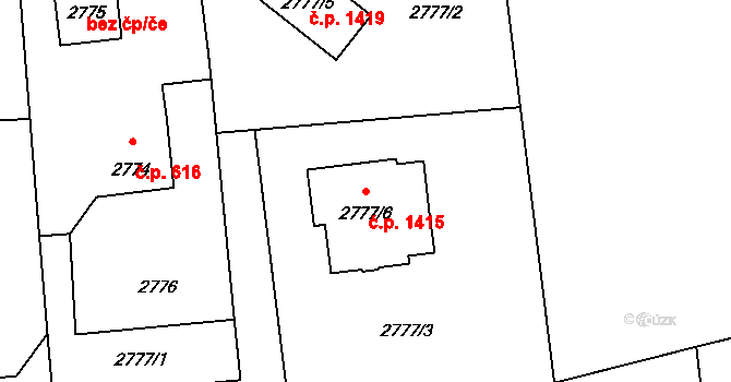Lutyně 1415, Orlová na parcele st. 2777/6 v KÚ Horní Lutyně, Katastrální mapa