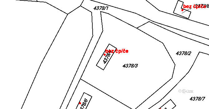 Chomutov 39082580 na parcele st. 4378/4 v KÚ Chomutov II, Katastrální mapa