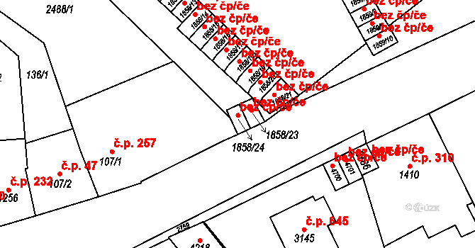Klatovy 39209580 na parcele st. 1858/24 v KÚ Klatovy, Katastrální mapa