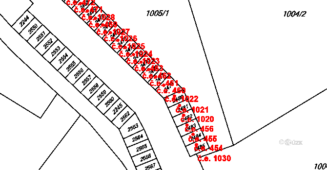 Náchod 1022 na parcele st. 2479 v KÚ Náchod, Katastrální mapa
