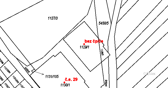 Polešovice 41795580 na parcele st. 1129/1 v KÚ Polešovice, Katastrální mapa