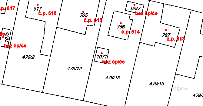 Chrast 43716580 na parcele st. 1071 v KÚ Chrast, Katastrální mapa