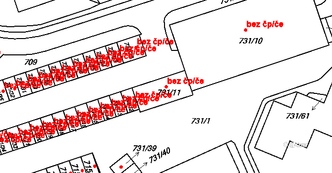 Mšeno nad Nisou 5554, Jablonec nad Nisou na parcele st. 731/11 v KÚ Mšeno nad Nisou, Katastrální mapa