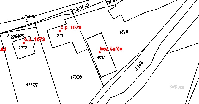 Šumperk 44943580 na parcele st. 3837 v KÚ Šumperk, Katastrální mapa