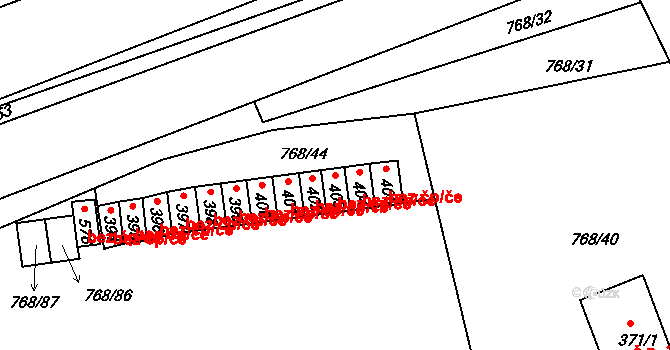 Merklín 46227580 na parcele st. 403 v KÚ Merklín u Přeštic, Katastrální mapa