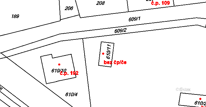 Dobřenice 46528580 na parcele st. 610/11 v KÚ Dobřenice, Katastrální mapa