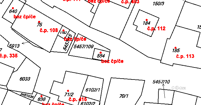Polešovice 47257580 na parcele st. 554 v KÚ Polešovice, Katastrální mapa