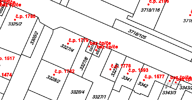 Litoměřice 48918580 na parcele st. 3327/3 v KÚ Litoměřice, Katastrální mapa