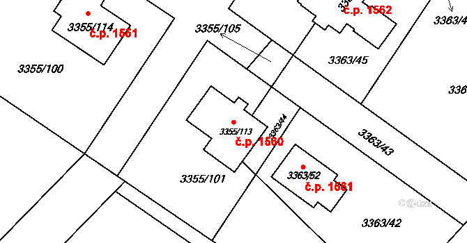 Kopřivnice 1560 na parcele st. 3355/113 v KÚ Kopřivnice, Katastrální mapa