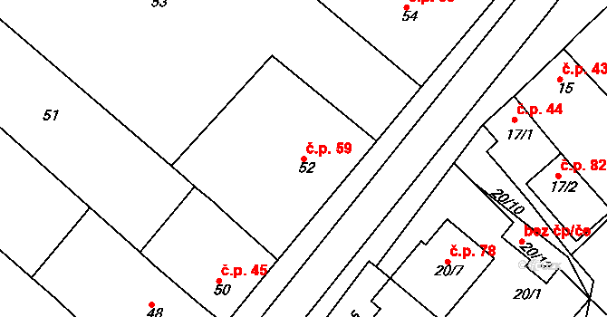 Nejdek 59, Lednice na parcele st. 52 v KÚ Nejdek u Lednice, Katastrální mapa