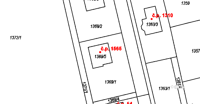 Kylešovice 1565, Opava na parcele st. 1369/5 v KÚ Kylešovice, Katastrální mapa