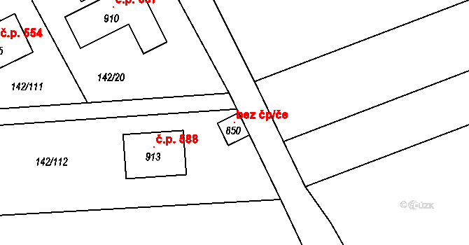 Strančice 109126581 na parcele st. 850 v KÚ Strančice, Katastrální mapa