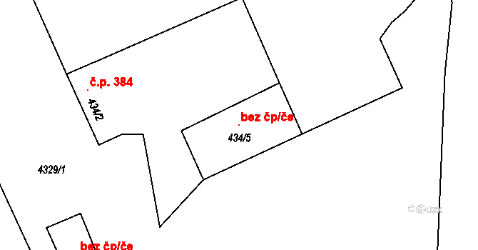 Bojkovice 115794581 na parcele st. 434/5 v KÚ Bojkovice, Katastrální mapa