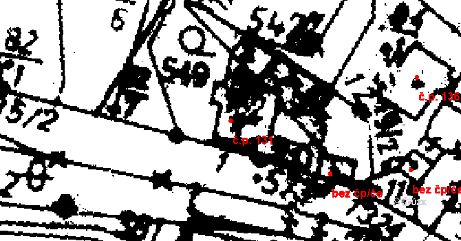 Radošov 131, Kyselka na parcele st. 162/1 v KÚ Radošov u Kyselky, Katastrální mapa