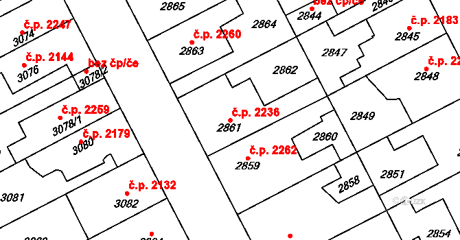 Kladno 2236 na parcele st. 2861 v KÚ Kladno, Katastrální mapa