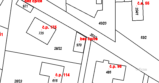 Dolní Břežany 147529581 na parcele st. 970 v KÚ Lhota u Dolních Břežan, Katastrální mapa