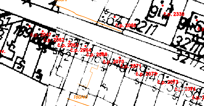 Podlusky 2070, Roudnice nad Labem na parcele st. 168 v KÚ Podlusky, Katastrální mapa
