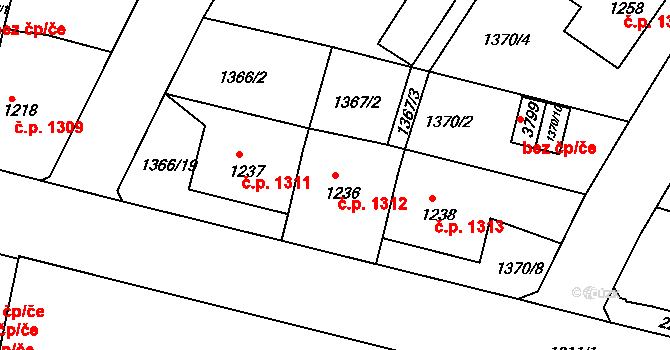 Předměstí 1312, Svitavy na parcele st. 1236 v KÚ Svitavy-předměstí, Katastrální mapa