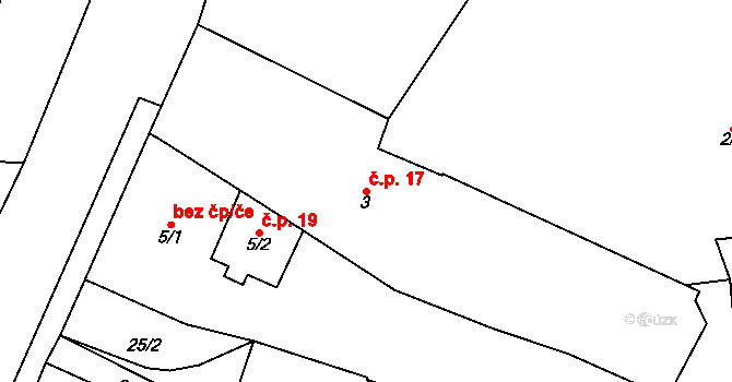 Ohučov 17, Staňkov na parcele st. 3 v KÚ Ohučov, Katastrální mapa