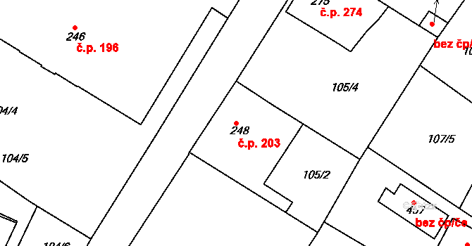 Staňkov II 203, Staňkov na parcele st. 248 v KÚ Staňkov-ves, Katastrální mapa