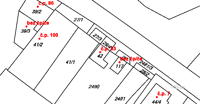 Matějovec 53, Český Rudolec na parcele st. 42 v KÚ Matějovec, Katastrální mapa